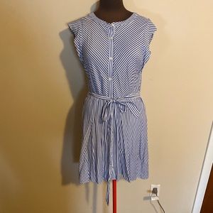 Blue and white striped dress by The Loft